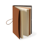A5-Notizbuch aus Karton mit Hülle und Gummiband farbe braun dritte Ansicht