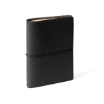 A5-Notizbuch aus Karton mit Hülle und Gummiband farbe schwarz erste Ansicht