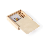 Karten- und Würfelset in Holz-Schiebebox farbe heller holzton dritte Ansicht