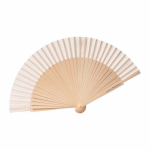 Fächer aus Holz und Polyester 23 cm farbe heller holzton vierte Ansicht