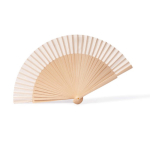 Fächer aus Holz und Polyester 23 cm farbe heller holzton