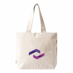 Tasche aus recycelter Baumwolle mit Reißverschluss 280 g/m² farbe natürliche farbe fünfte Ansicht