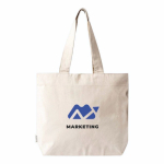 Tasche aus recycelter Baumwolle mit Reißverschluss 280 g/m² farbe natürliche farbe Detailbild