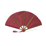 Faltfächer aus Bambus und Polyester 23 cm farbe rot erste Ansicht