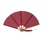 Faltfächer aus Bambus und Polyester 23 cm farbe rot