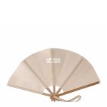 Faltfächer aus Bambus und Polyester 23 cm farbe natürliche farbe Ansicht mit Druckbereich