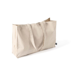 Fairtrade-Baumwolltasche mit Bodenfalte und langen Henkeln 220g/m² farbe natürliche farbe zweite Ansicht