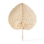 Strohfächer in Blattform mit Etikett zur Personalisierung farbe natürliche farbe erste Ansicht