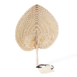 Strohfächer in Blattform mit Etikett zur Personalisierung farbe natürliche farbe