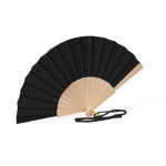 Fächer aus Holz und Polyester mit Band 26 cm farbe schwarz erste Ansicht