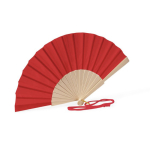 Fächer aus Holz und Polyester mit Band 26 cm farbe rot erste Ansicht