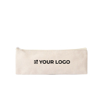 Etui aus recycelter Baumwolle mit Gummiband für Notizbuch farbe natürliche farbe Ansicht mit Druckbereich