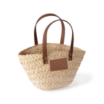 Kleine Papiertasche im Korb-Design mit Etikett zum Personalisieren farbe natürliche farbe erste Ansicht