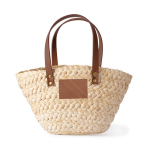 Kleine Papiertasche im Korb-Design mit Etikett zum Personalisieren farbe natürliche farbe