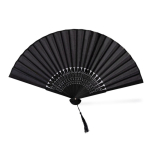 Fächer aus Bambus und Polyester 21 cm farbe schwarz erste Ansicht