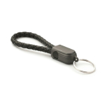 Schlüsselanhänger-Ladekabel mit USB-C und Typ-C-Eingang farbe schwarz erste Ansicht