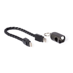 Schlüsselanhänger-Ladekabel mit USB-C und Typ-C-Eingang farbe schwarz vierte Ansicht