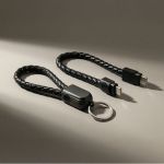 Schlüsselanhänger-Ladekabel mit USB-C und Typ-C-Eingang farbe schwarz sechste Ansicht