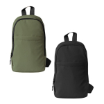 Umhängetasche aus Polyester mit einem Fach und Fronttasche farbe grün dritte Ansicht