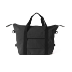 Polyester-Reisetasche mit Trolleyband und kurzen Griffen farbe schwarz