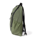 Polyester-Rucksack mit mehreren Fächern und Laptopfach farbe grün dritte Ansicht