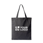 Polyester-Tasche mit langen Henkeln 12 L farbe schwarz Ansicht mit Druckbereich