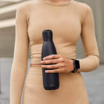 Thermoflasche aus recyceltem Edelstahl mit Soft-Touch 500 ml farbe schwarz zweite Ansicht