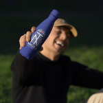 Thermoflasche aus recyceltem Edelstahl mit Soft-Touch 500 ml farbe dunkelblau zweite Ansicht