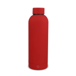 Thermoflasche aus recyceltem Edelstahl, auslaufsicher 500 ml farbe rot