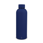 Thermoflasche aus recyceltem Edelstahl, auslaufsicher 500 ml farbe dunkelblau