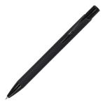 Kugelschreiber aus Recycling-Alu mit schwarzem Clip, blaue Tinte farbe schwarz
