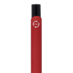 Kugelschreiber aus Recycling-Alu mit schwarzem Clip, blaue Tinte farbe rot sechste Ansicht