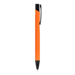 Kugelschreiber aus Recycling-Alu mit schwarzem Clip, blaue Tinte farbe orange fünfte Ansicht