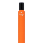 Kugelschreiber aus Recycling-Alu mit schwarzem Clip, blaue Tinte farbe orange sechste Ansicht