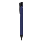 Kugelschreiber aus Recycling-Alu mit schwarzem Clip, blaue Tinte farbe dunkelblau dritte Ansicht