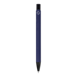 Kugelschreiber aus Recycling-Alu mit schwarzem Clip, blaue Tinte farbe dunkelblau vierte Ansicht