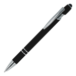Kugelschreiber aus Recycling-Aluminium, robuster Clip, blaue Tinte farbe schwarz