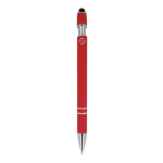 Kugelschreiber aus Recycling-Aluminium, robuster Clip, blaue Tinte farbe rot vierte Ansicht