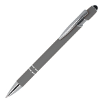Kugelschreiber aus Recycling-Aluminium, robuster Clip, blaue Tinte farbe grau