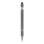 Kugelschreiber aus Recycling-Aluminium, robuster Clip, blaue Tinte farbe grau vierte Ansicht