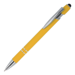 Kugelschreiber aus Recycling-Aluminium, robuster Clip, blaue Tinte farbe gelb