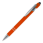 Kugelschreiber aus Recycling-Aluminium, robuster Clip, blaue Tinte farbe orange