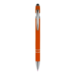 Kugelschreiber aus Recycling-Aluminium, robuster Clip, blaue Tinte farbe orange zweite Ansicht