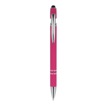 Kugelschreiber aus Recycling-Aluminium, robuster Clip, blaue Tinte farbe rosa zweite Ansicht