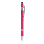 Kugelschreiber aus Recycling-Aluminium, robuster Clip, blaue Tinte farbe rosa fünfte Ansicht