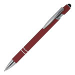 Kugelschreiber aus Recycling-Aluminium, robuster Clip, blaue Tinte farbe dunkelrot