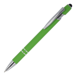 Kugelschreiber aus Recycling-Aluminium, robuster Clip, blaue Tinte farbe lindgrün