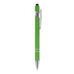 Kugelschreiber aus Recycling-Aluminium, robuster Clip, blaue Tinte farbe lindgrün fünfte Ansicht