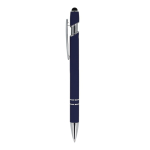 Kugelschreiber aus Recycling-Aluminium, robuster Clip, blaue Tinte farbe dunkelblau dritte Ansicht