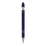 Kugelschreiber aus Recycling-Aluminium, robuster Clip, blaue Tinte farbe dunkelblau vierte Ansicht